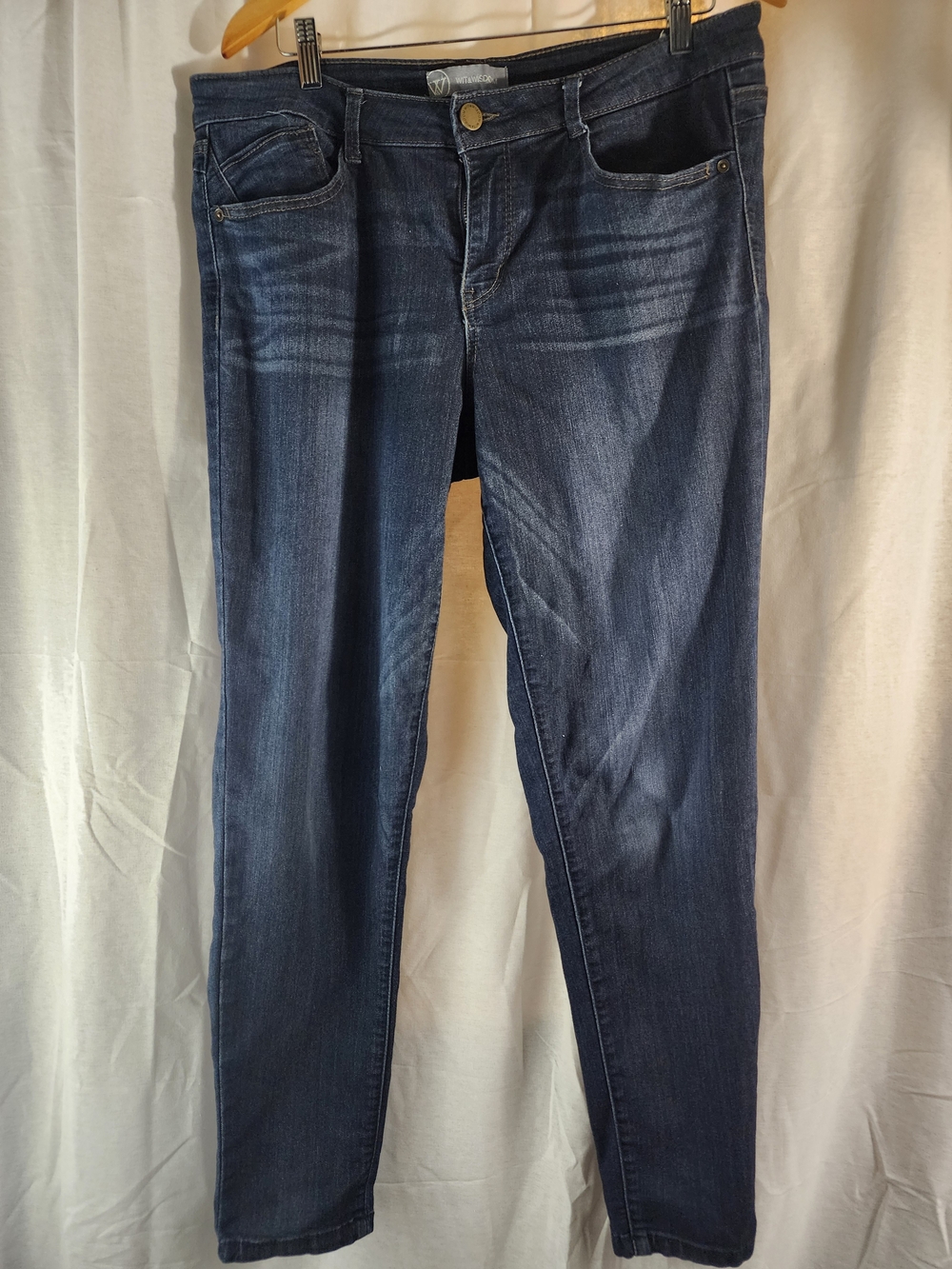Wit & Wisdom Straight Leg Jeans in Dark Blue Wash 14